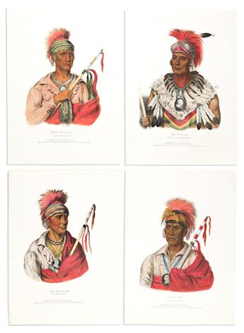 (NATIVE AMERICANS.) Thomas McKenney; and James Hall. Group of 7 hand-colored lithographed plates from the folio edition of